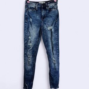 Mudd Women's Dark Blue Ripped Skinny Jeans